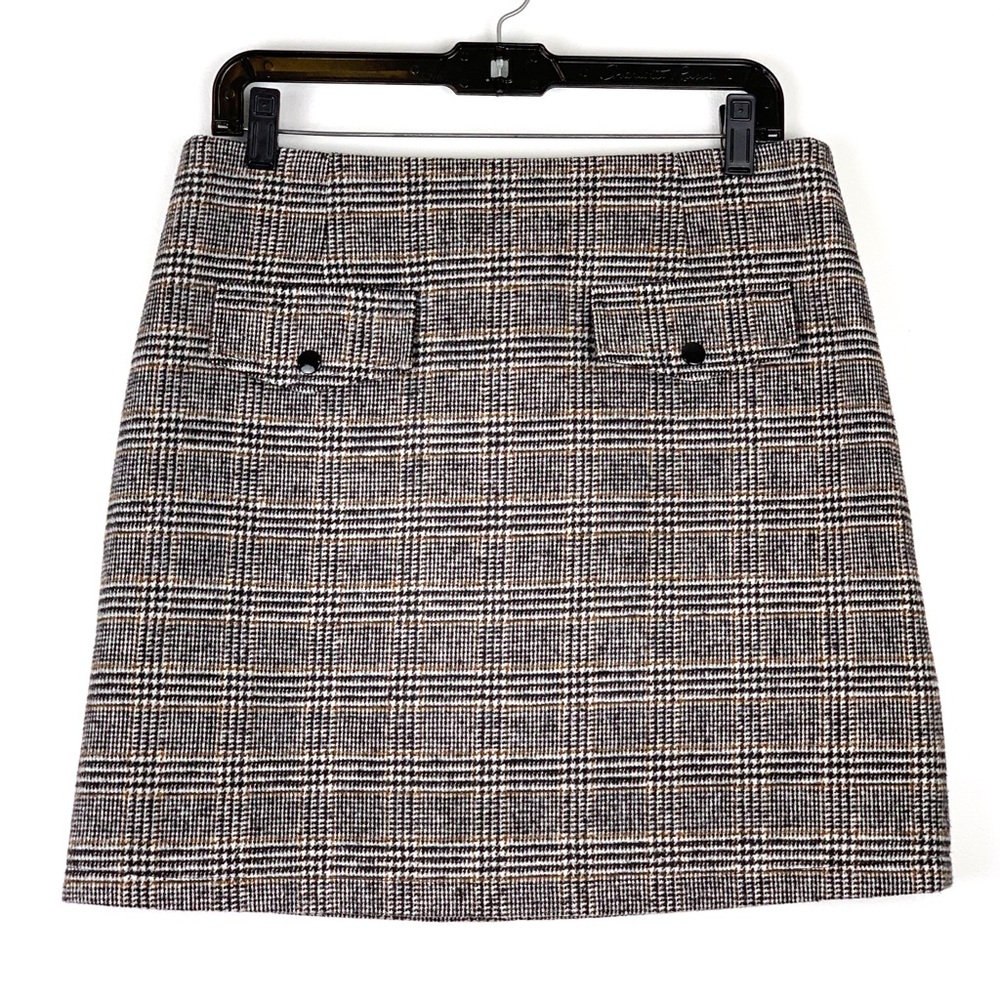 Plaid miniskirt Molly Bracken Lili Sidonio retro black white & brown size large